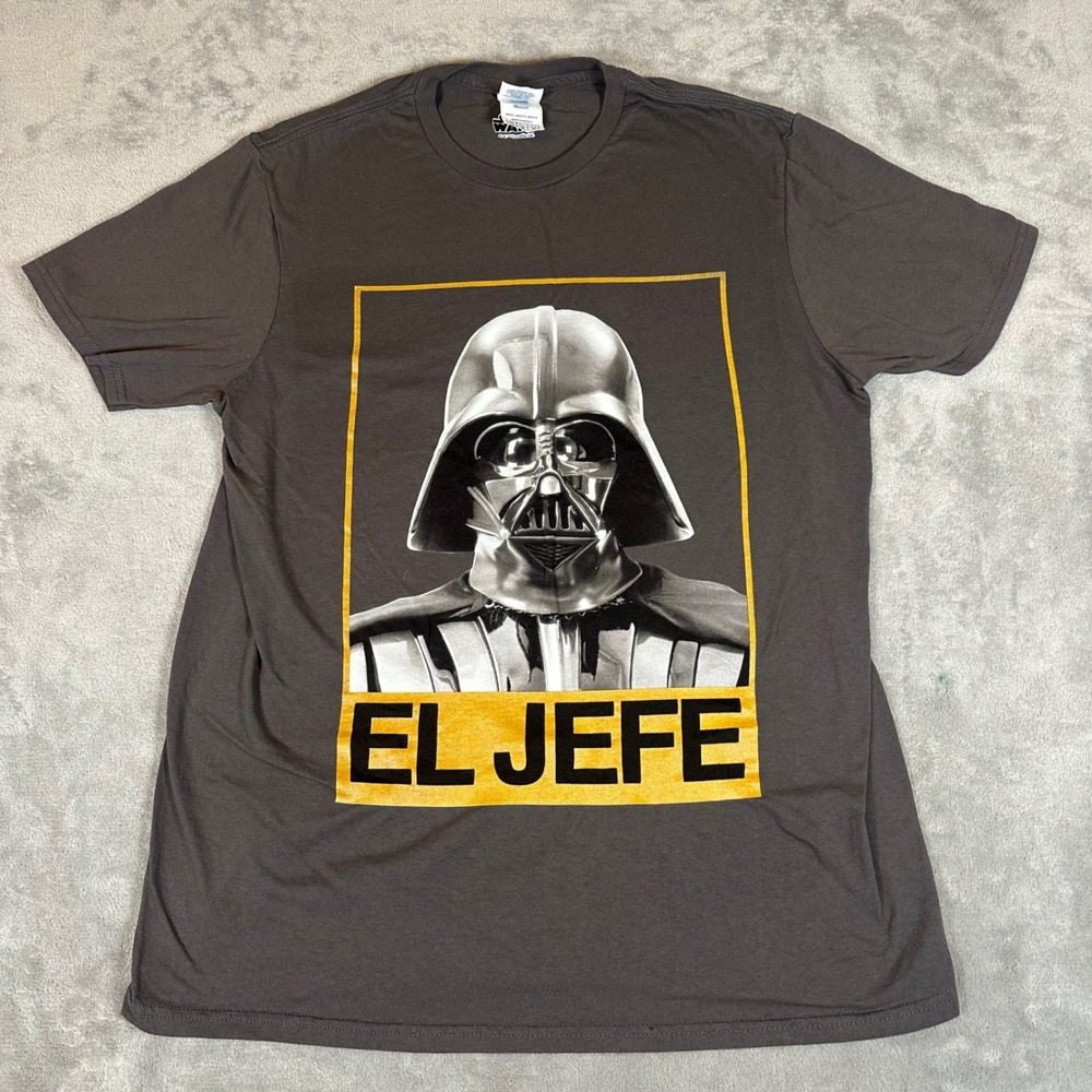 Star Wars Darth Vader El Jefe Graphic T-Shirt Gray Mens Medium Delta Apparel